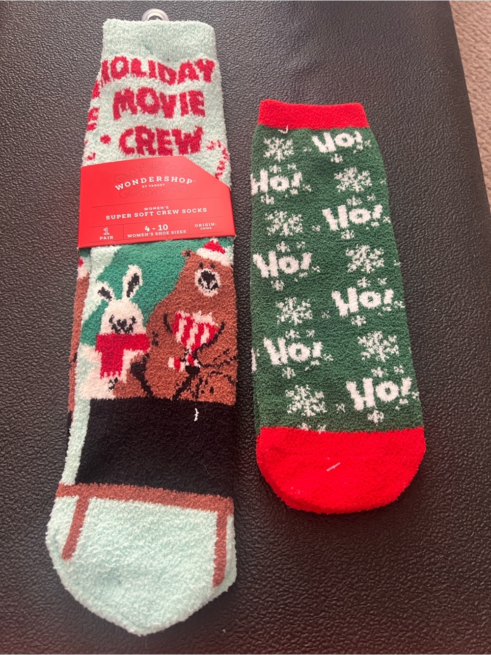 Wondershop Holiday Crew Socks in Mint, Red, Brown & Black & ankle holiday socks